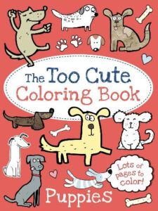 book cover too cute coloring book puppies